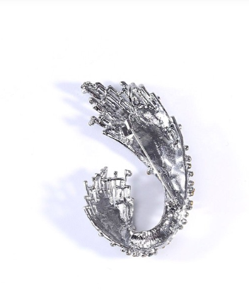 Silver Color Stone Designer Fashion and Saree Brooch F14