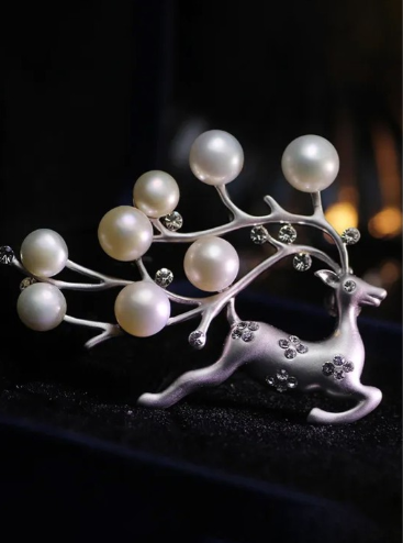 LOLstudio Silver Brooch & Lapel Pins for Saree and Suits B27