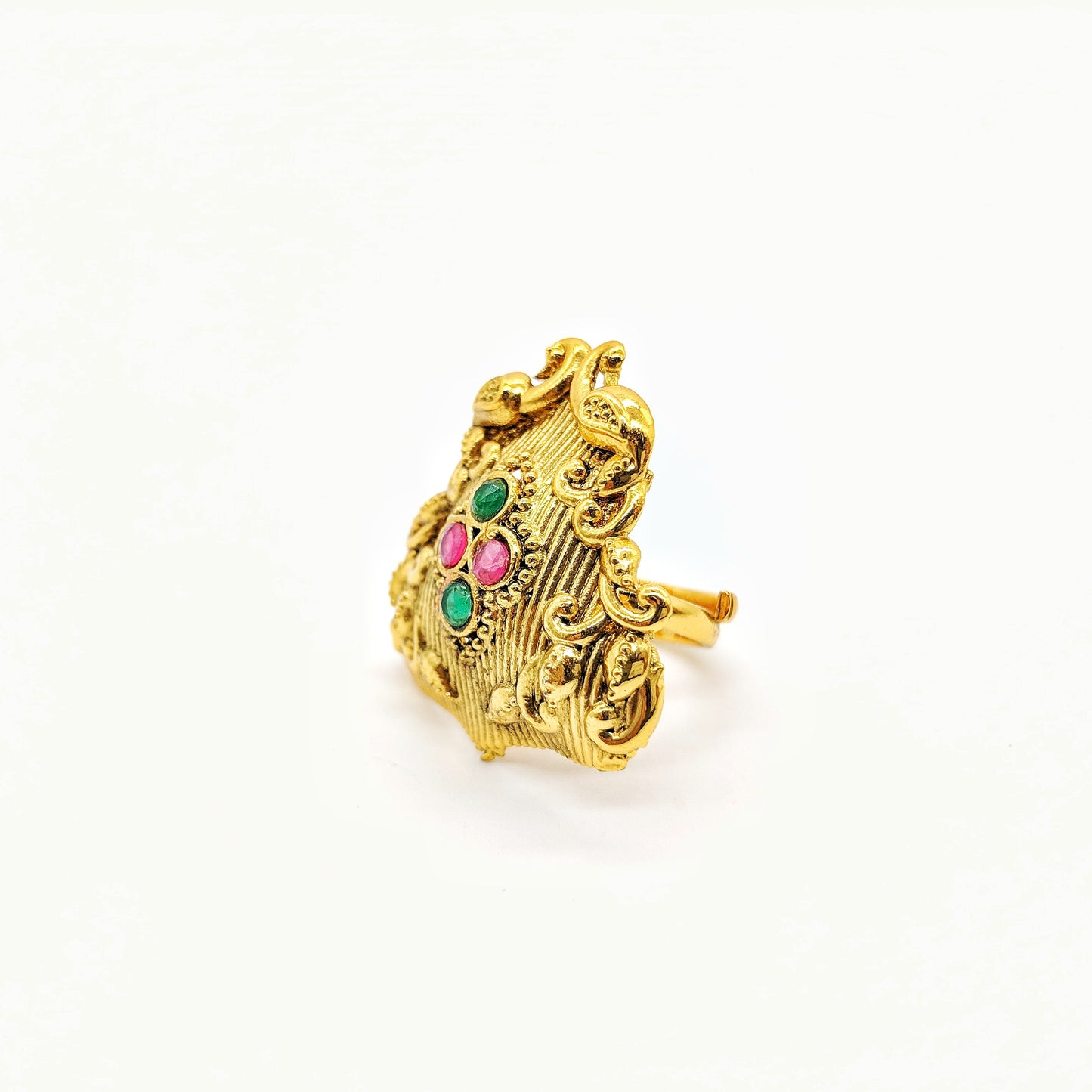 Meenakari Adjustable Gold Ring