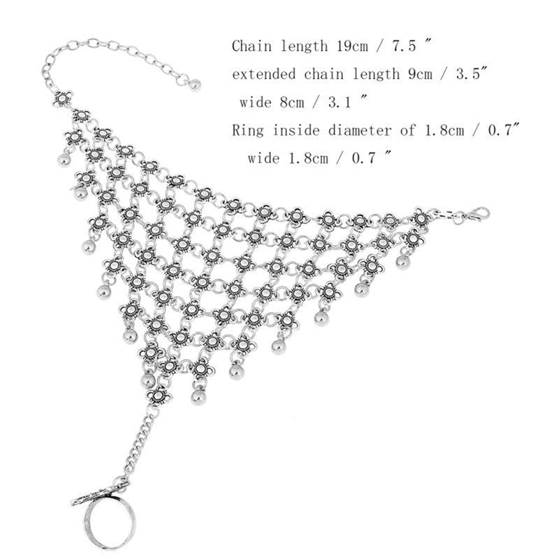 Bohemian Ring Hand Harness Bracelets F46