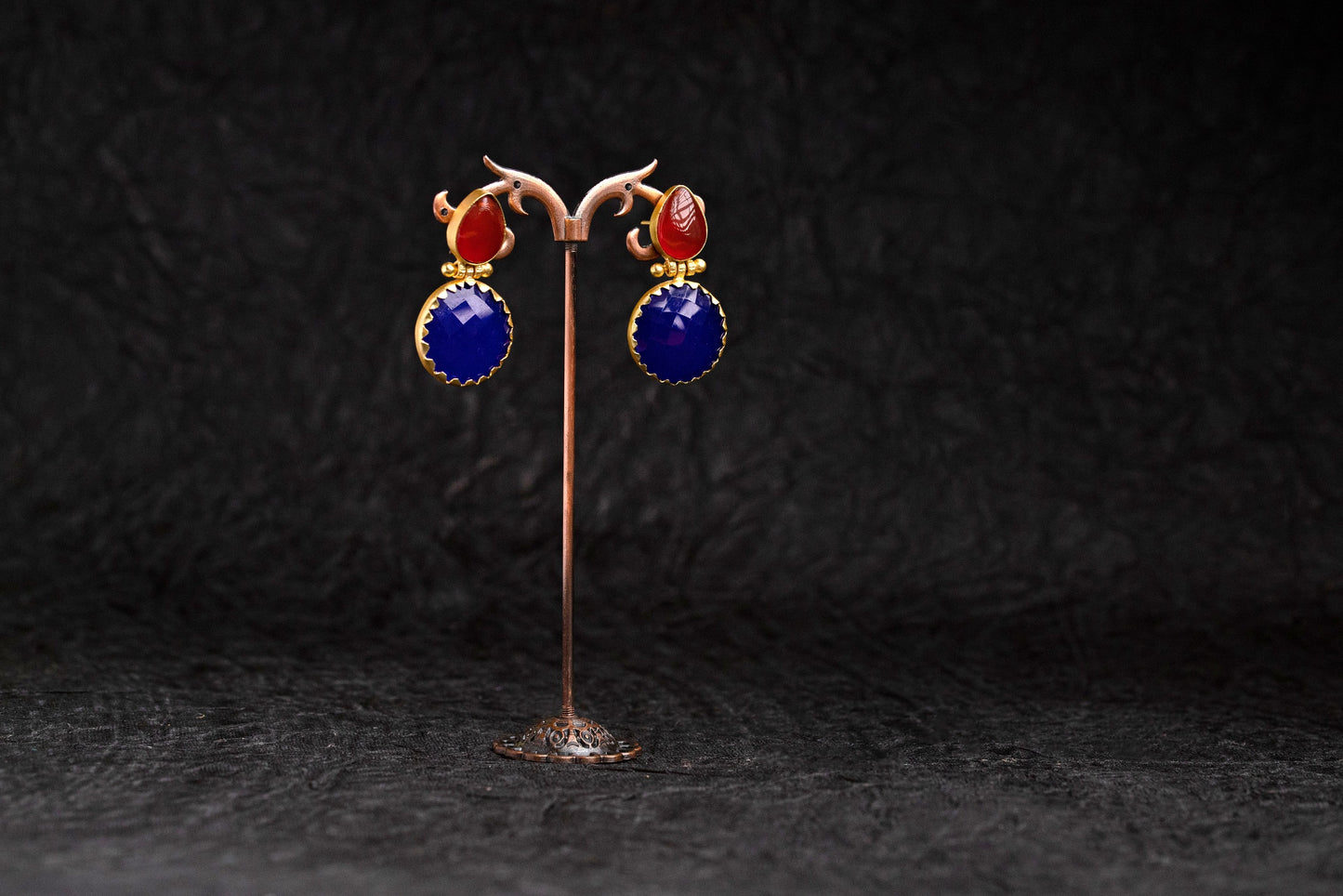 Blue Cocktail Maroon Dangle Fashion Earring