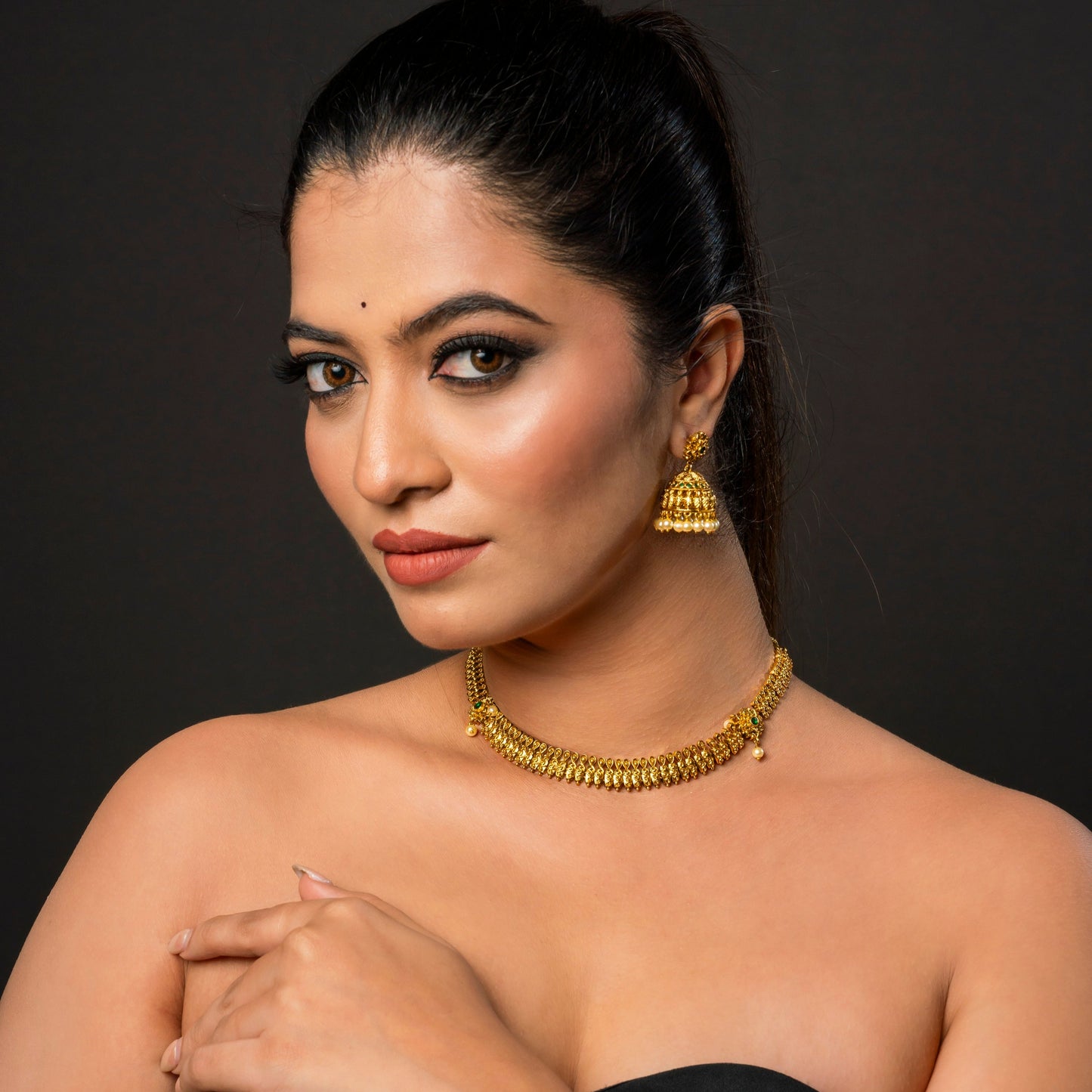 Gold Pearl Layer Jewelry Set