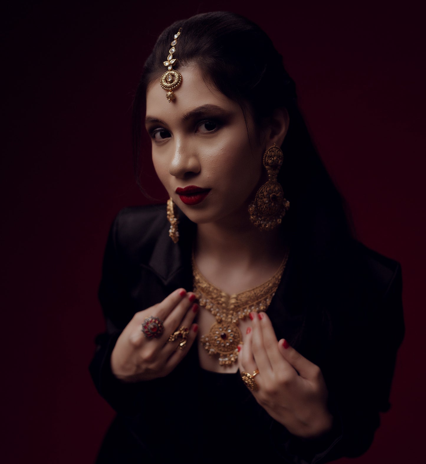 Kundan Gold Necklace Set