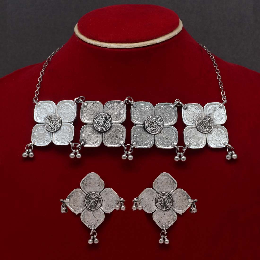 LOLSTUDIO SILVER COIN BOHEMIAN NECKLACE SET B15