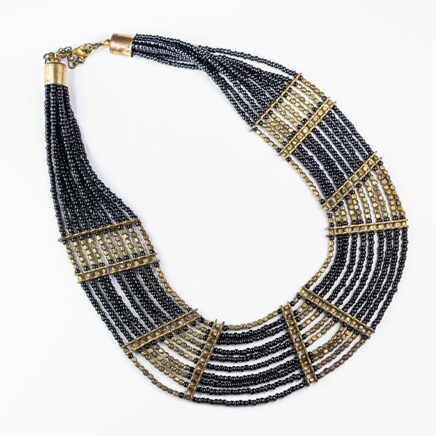Bohemian Bead Black Tribal Necklace F59