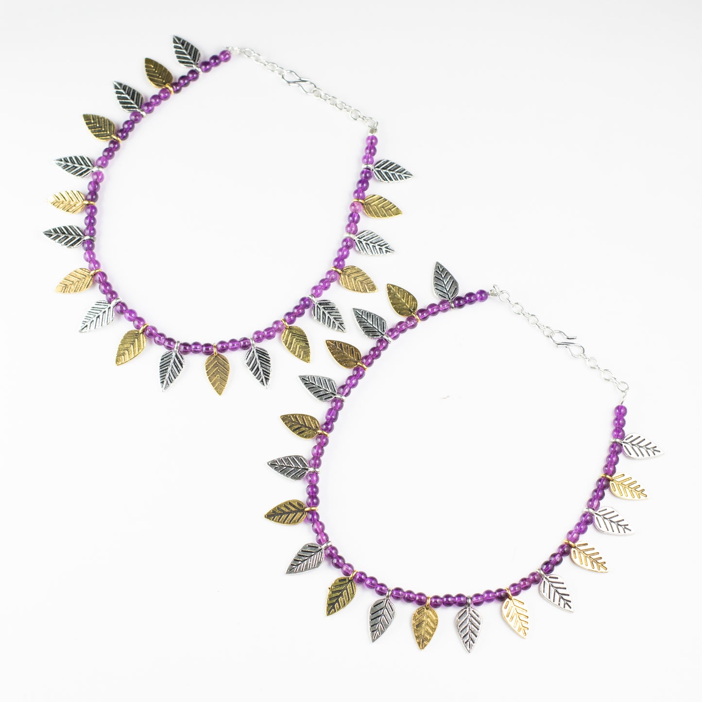 Bohemian Bead Silver Brass Anklet F60