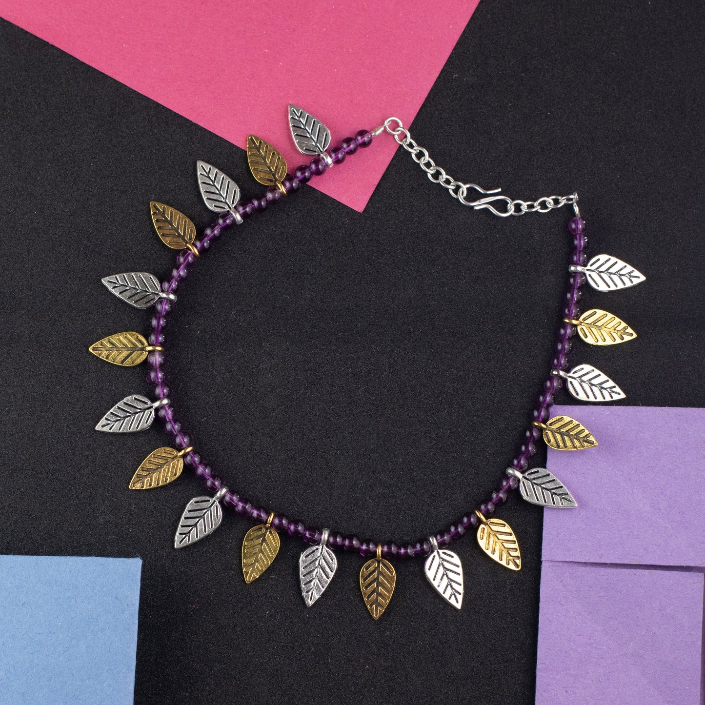 Bohemian Bead Silver Brass Anklet F60