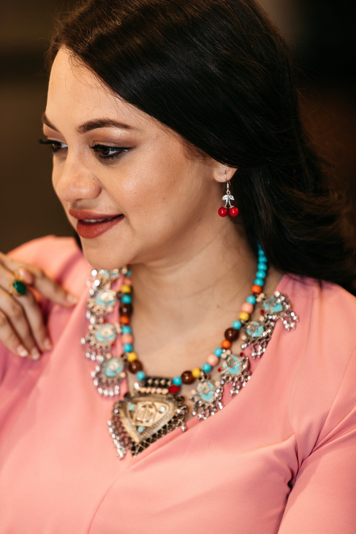 Multicolor Tribal Statement Necklace