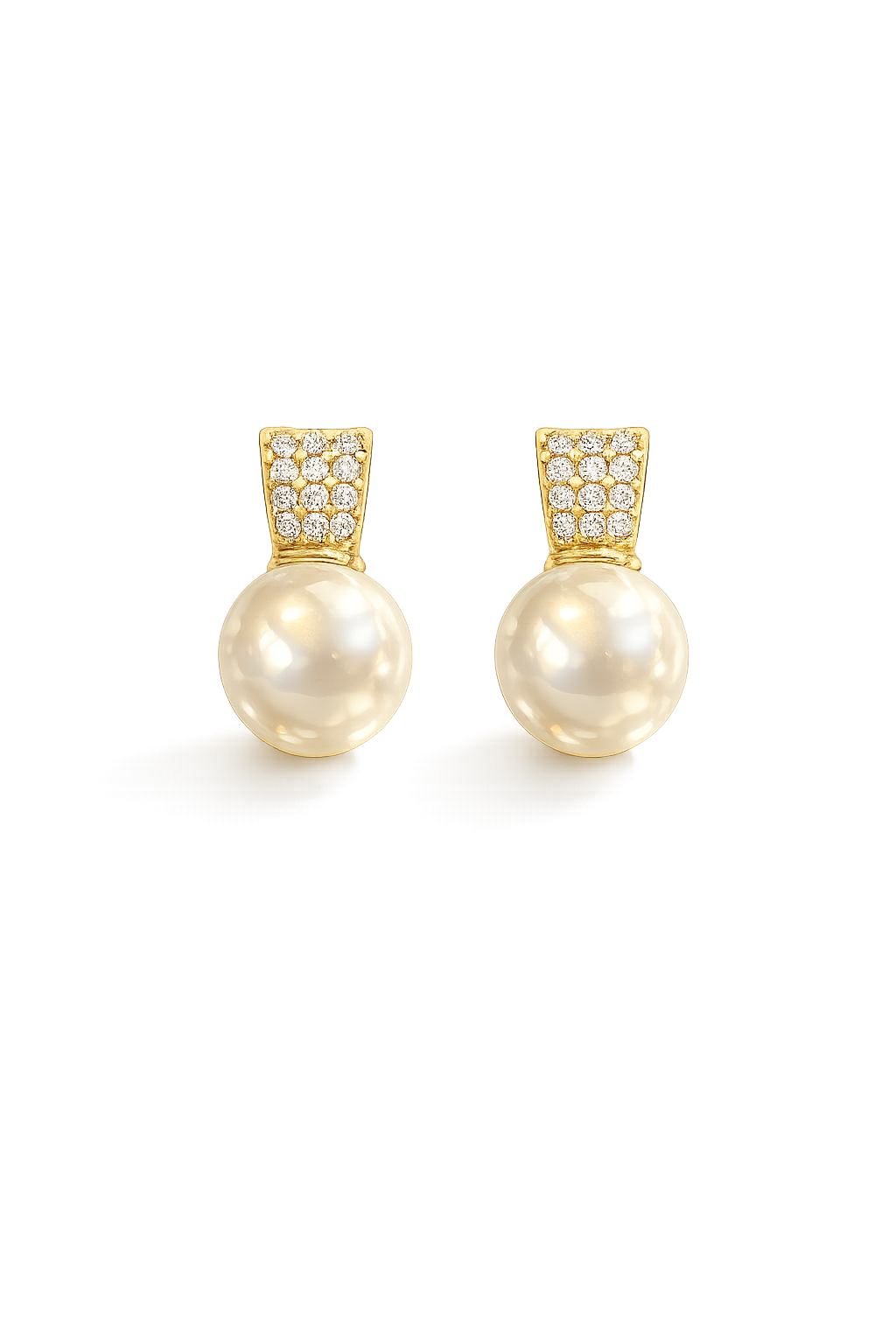 Pearl Radiance Crystal Stud Earrings