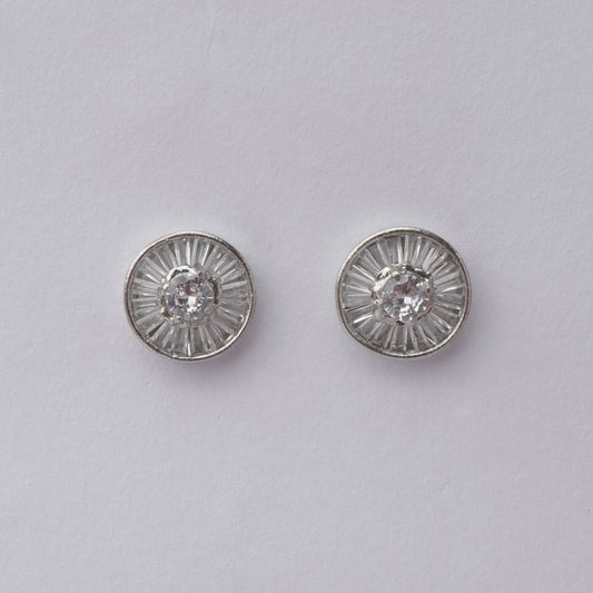 LOLstudio Silver Zircon Diamond Round Stud B282