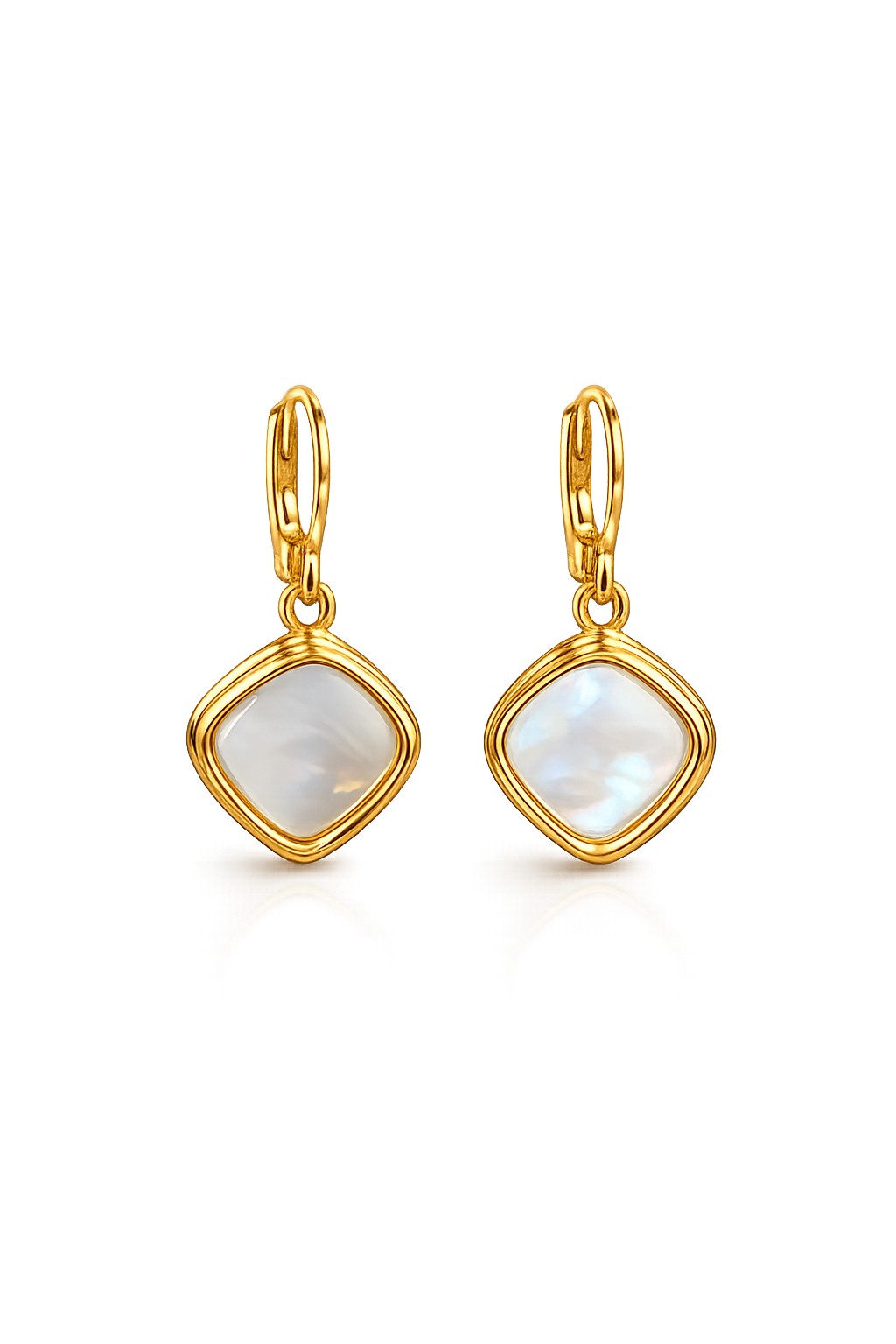 Serene Mother-of-Pearl Square Drop Earrings
