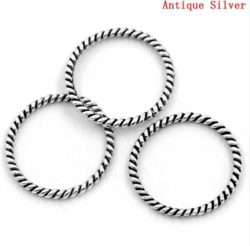 Antique Silver Twisted Band Ring | Minimalist Rope Design Ring for Women