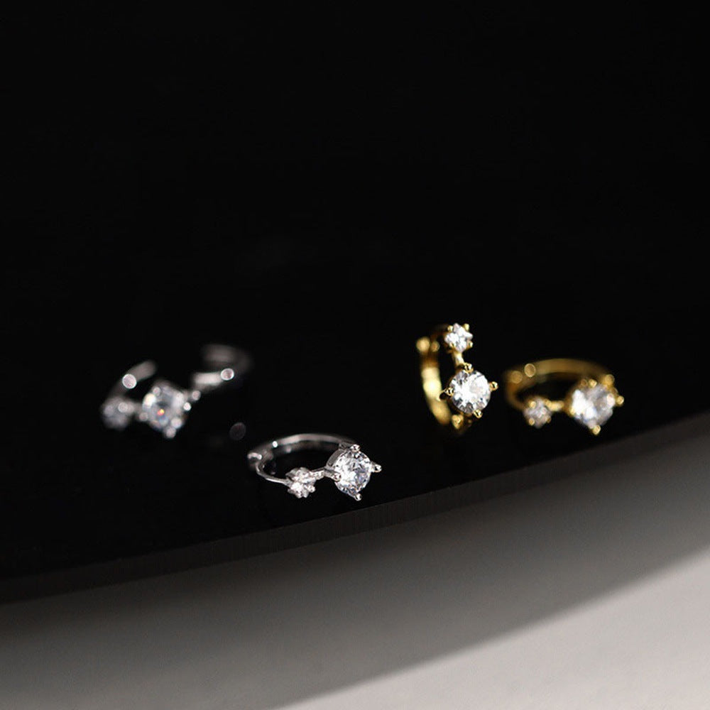 Golden Crystal Double Stone Hoop Earrings – LOLSTUDIO