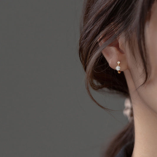 Golden Crystal Double Stone Hoop Earrings – LOLSTUDIO