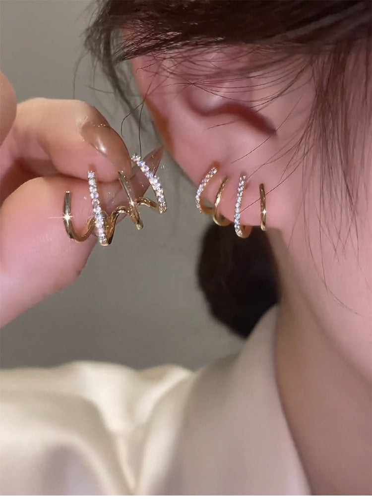 Golden Wave Crystal Hoop Earrings – LOLSTUDIO