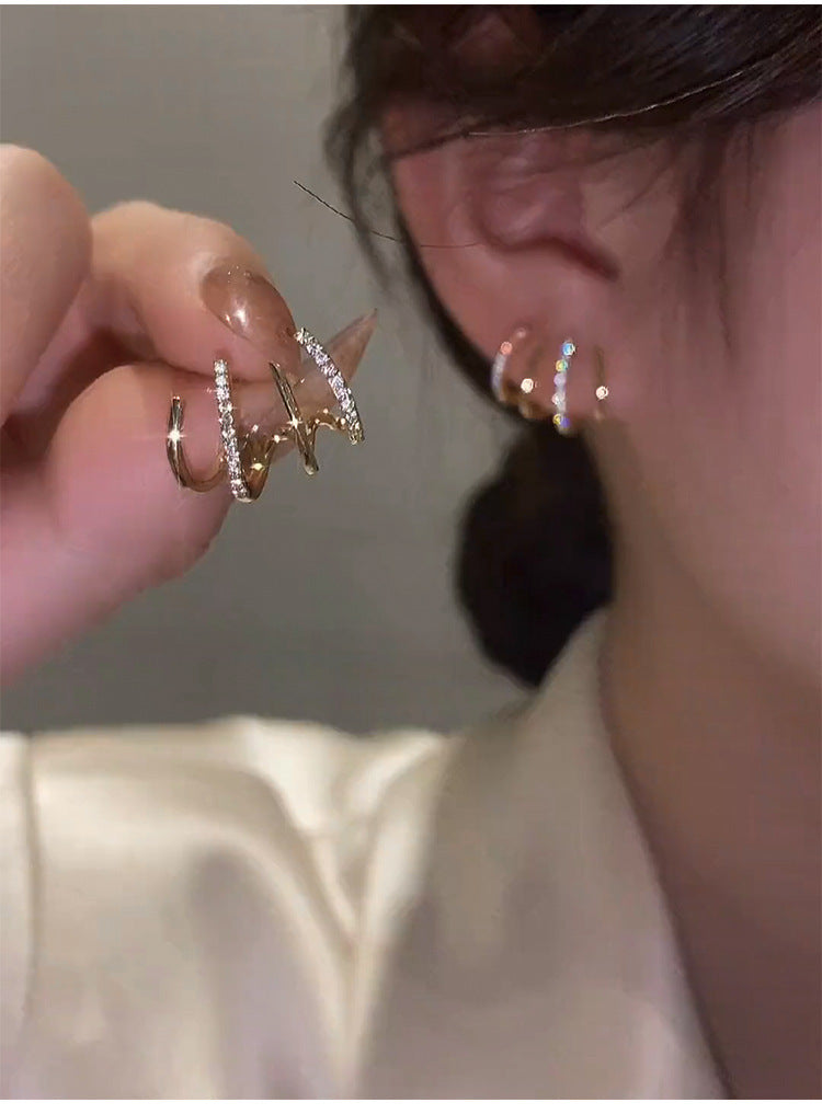 Golden Wave Crystal Hoop Earrings – LOLSTUDIO