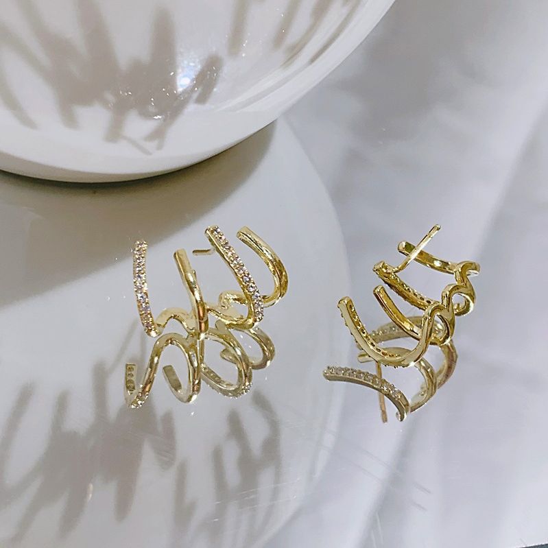 Golden Wave Crystal Hoop Earrings – LOLSTUDIO