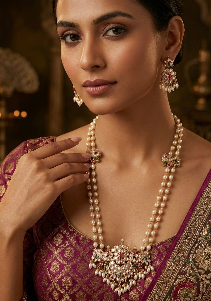 The Empress Collection: Ruby & Emerald Dual-Strand Mala