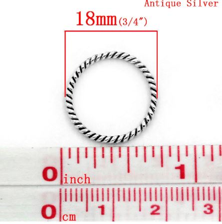 Antique Silver Twisted Band Ring | Minimalist Rope Design Ring for Women