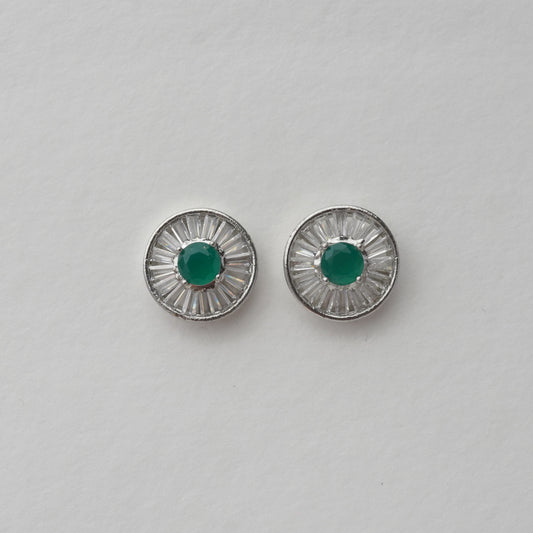 LOLstudio Zircon Emerald Diamond Stud Earring B302