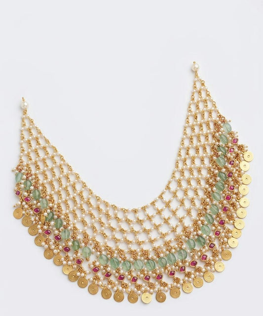 Silver Pearl Ruby Necklace