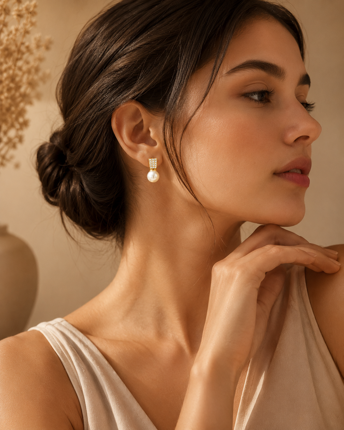 Pearl Radiance Crystal Stud Earrings