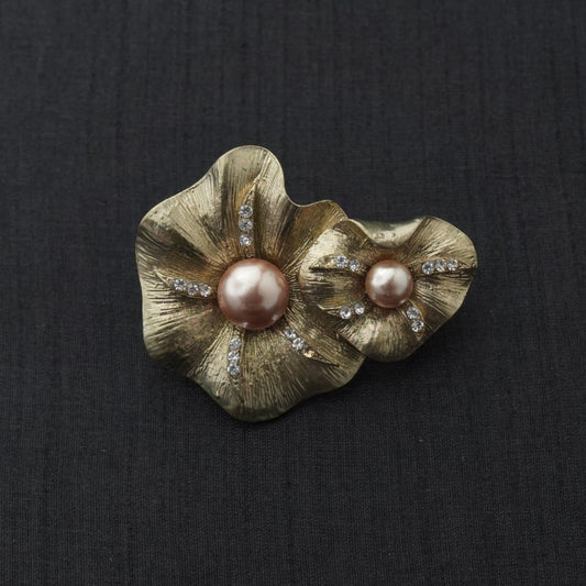 LOLstudio Gold Diamond Pearl Brooches & Lapel Pins B186