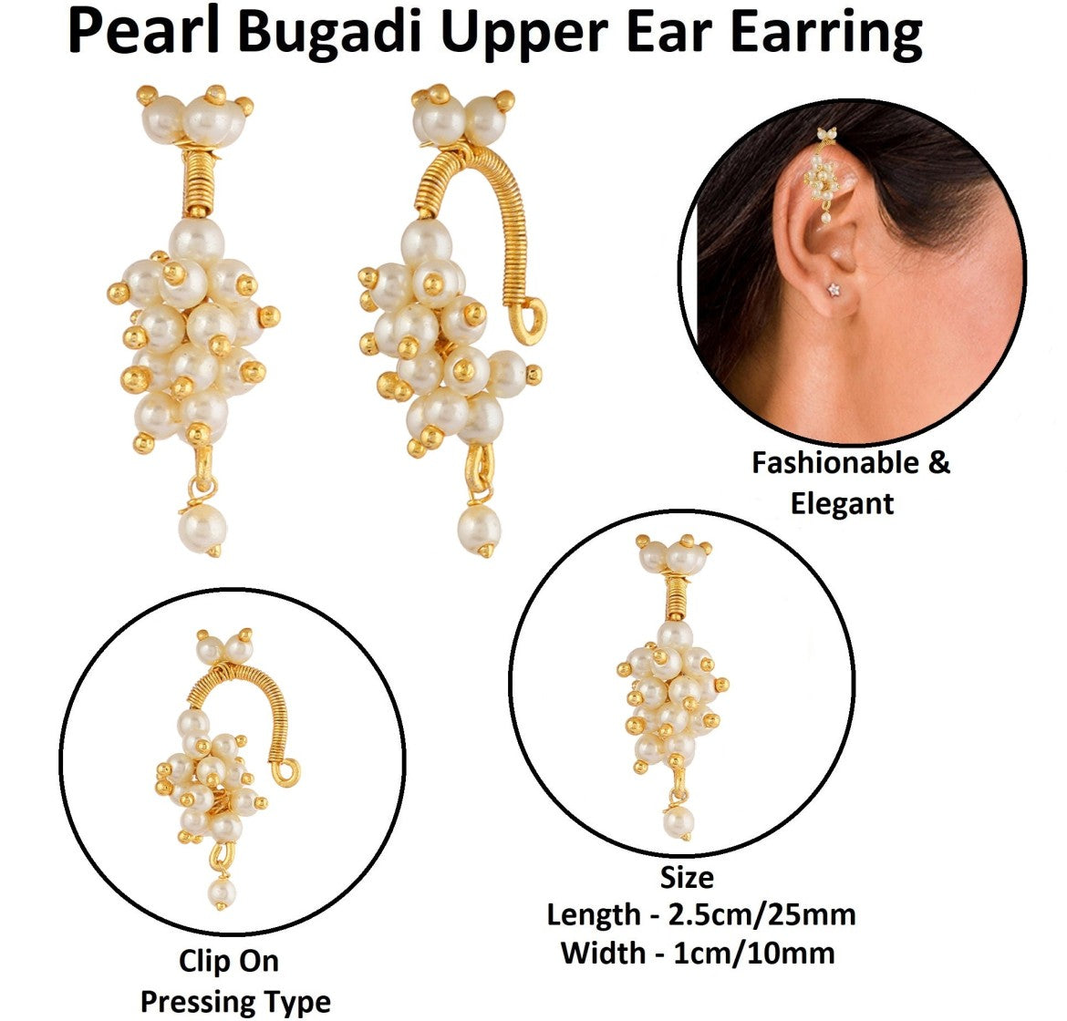 LOLstudio Pearl Ear Cuff Koppu Non Pierce Buggadi Earring B171