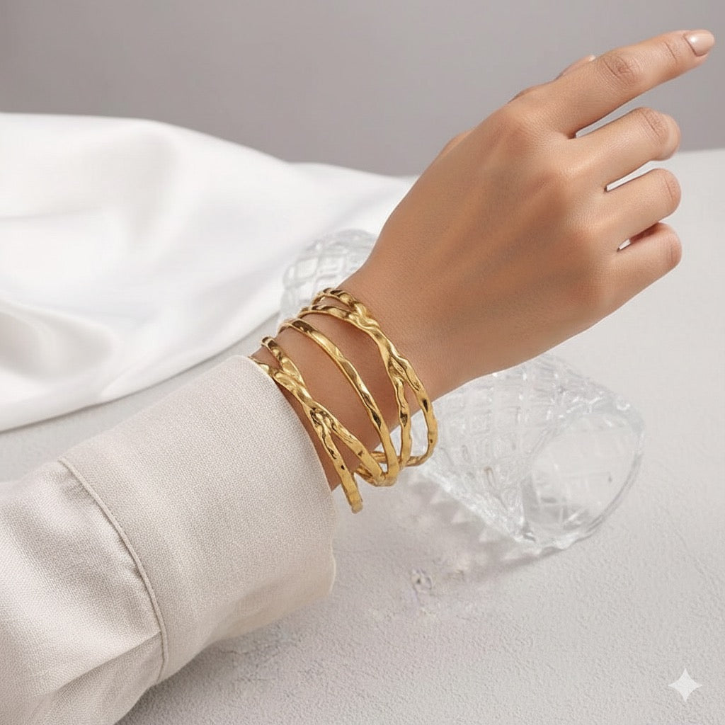 Cuff Gold Adjustable Bangle