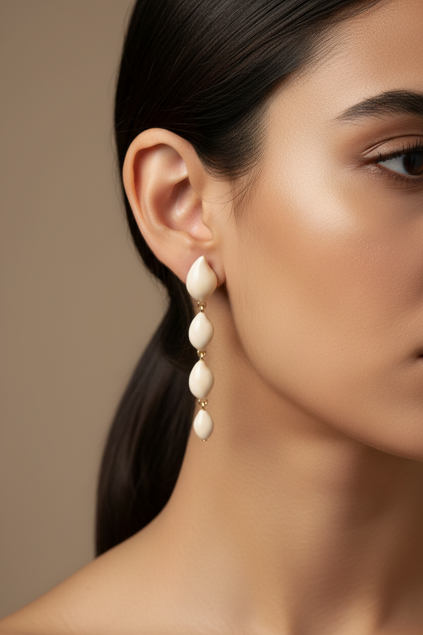 The Venus Drop: Sculptural Cowrie Pearl Earring