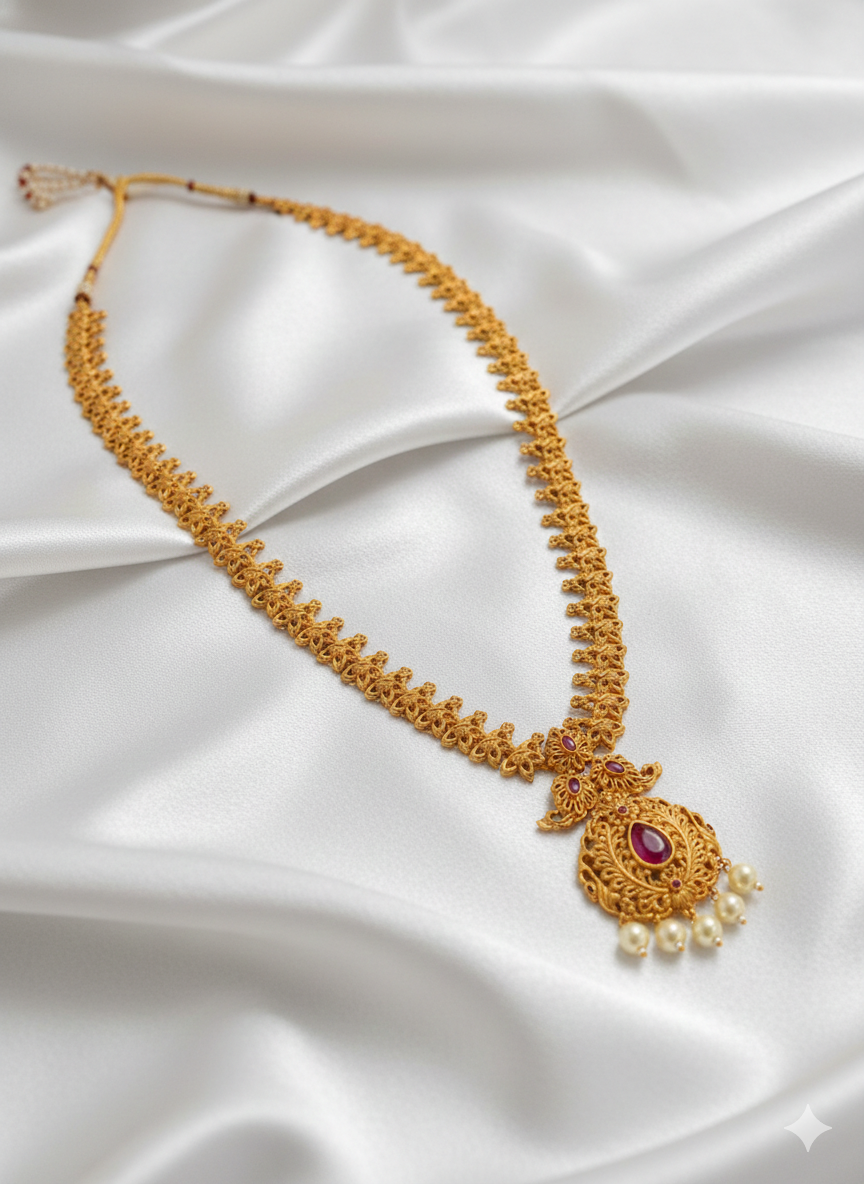 The Aravinda Antique Gold Lakshmi-Style Haram