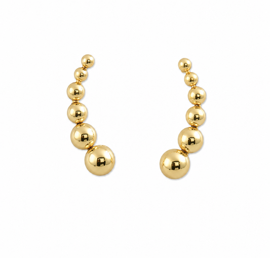 Golden Bubble Cascade Earrings | Anti-Tarnish Statement Drop Earrings