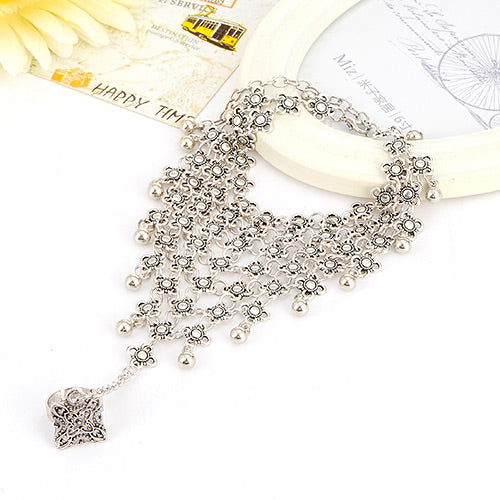Boho Silver Hand Harness Bracelet
