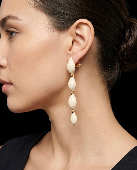 The Venus Drop: Sculptural Cowrie Pearl Earring