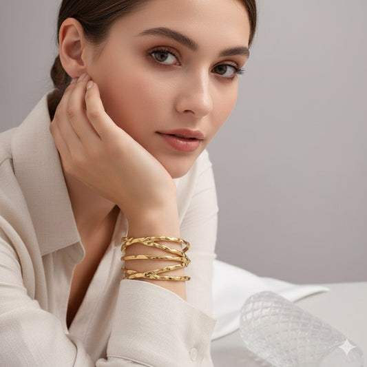 Cuff Gold Adjustable Bangle