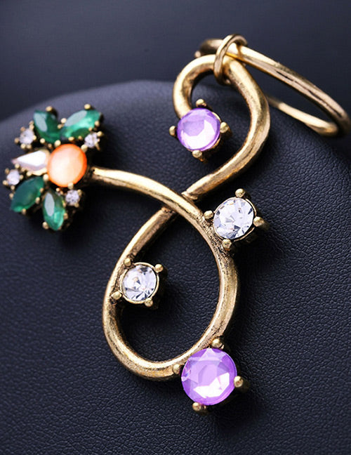 LOLstudio Brass & Green Stone Fashion Fusion Earring LOLB76