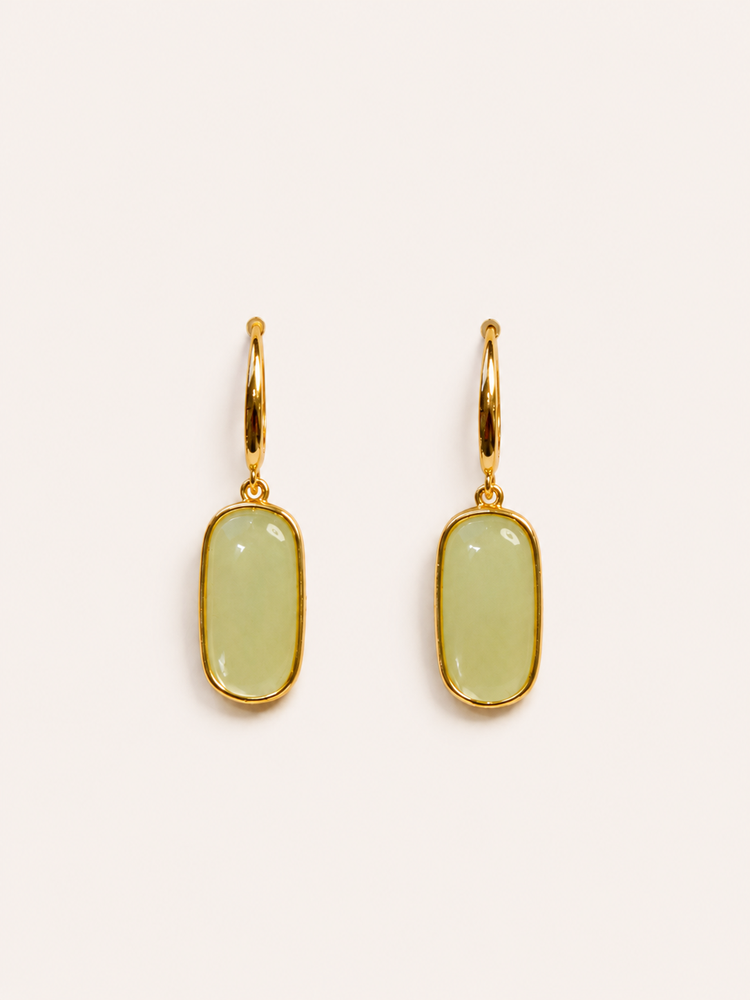Golden Glow Green Gemstone Drop Earrings