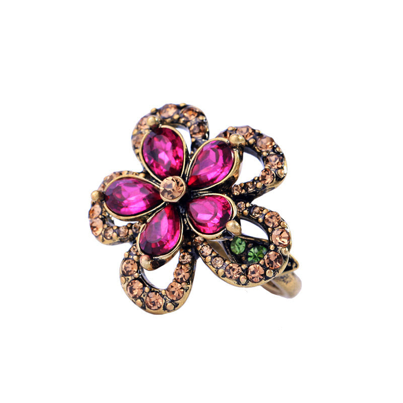 LOLstudio Pink/Purple  Stone Design Ring #6 LOLA-208