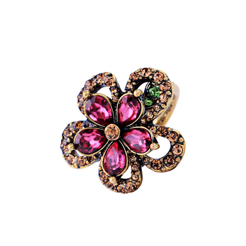 LOLstudio Pink/Purple  Stone Design Ring #6 LOLA-208