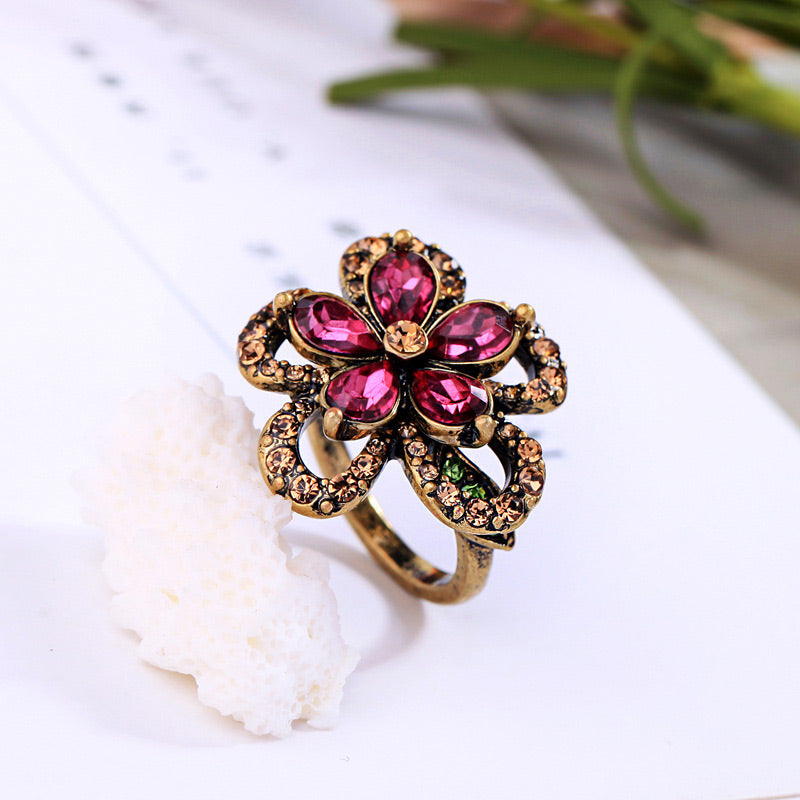 LOLstudio Pink/Purple  Stone Design Ring #6 LOLA-208