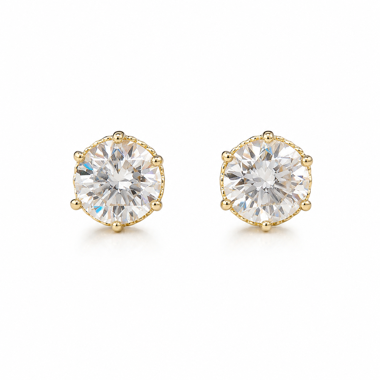 Aurora Solitaire Stud Earrings