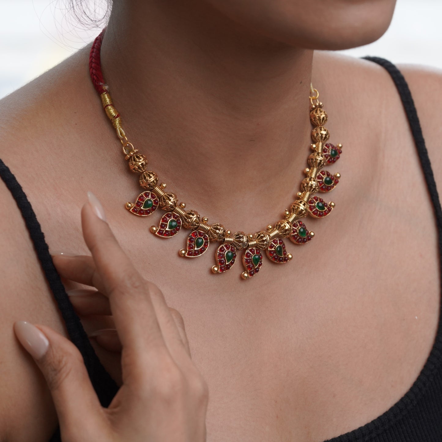 Ruby & Emerald Bridal Gold Jewellery Ethnic Set