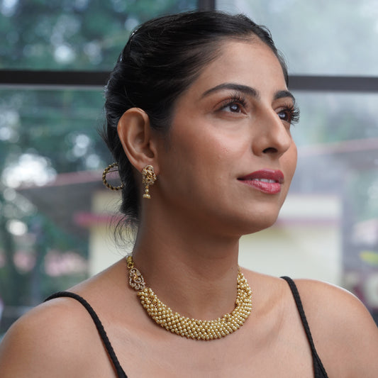 Pearl Cluster Zircon Diamond Fashion Statement Jewelry Set