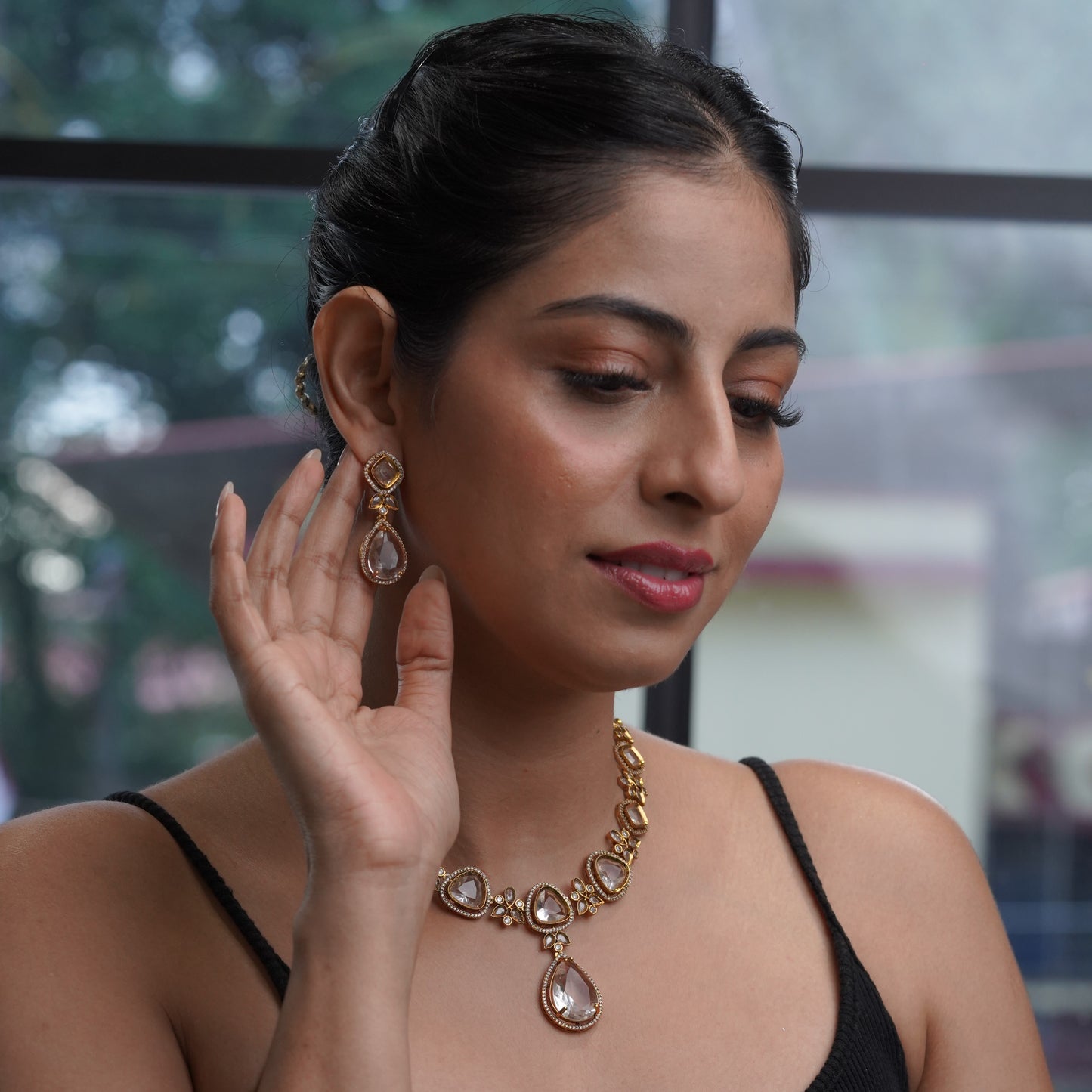 Victorian Diamond Studded Statement Jewelry Set