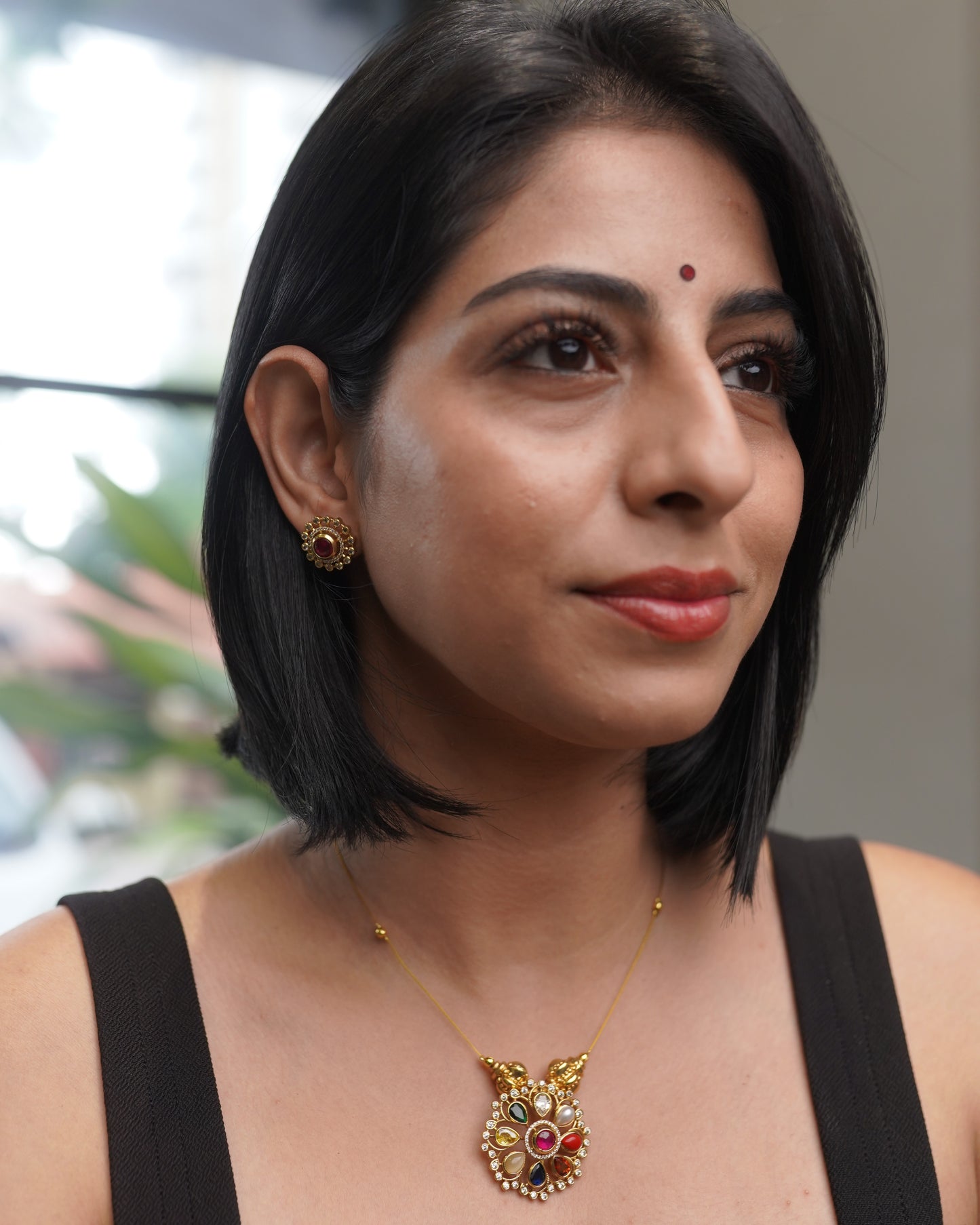 Navrathna Pendant Set F51