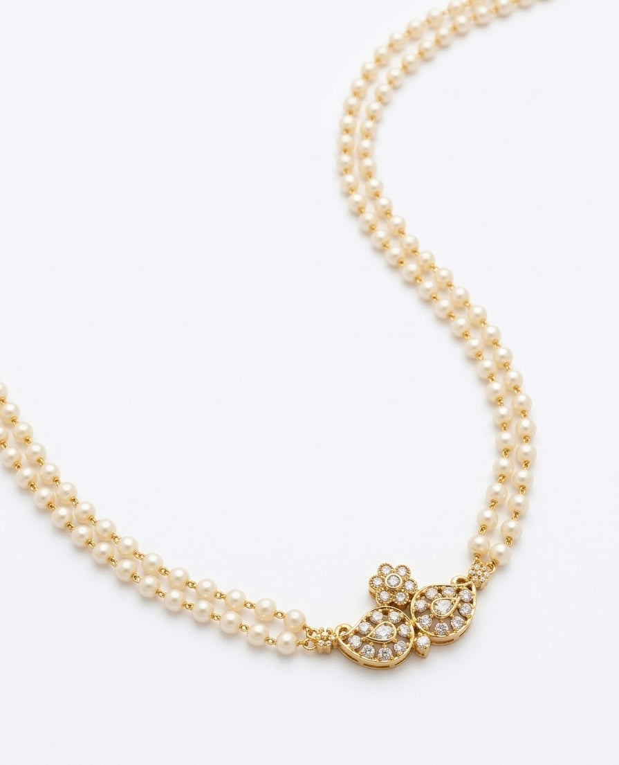 Chandrika Two-Strand Pearl & Diamond Heritage Necklace