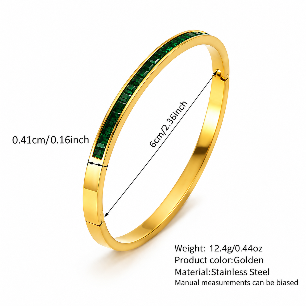 Emerald Luxe Gold-Tone Green Stone Bangle – LOLSTUDIO