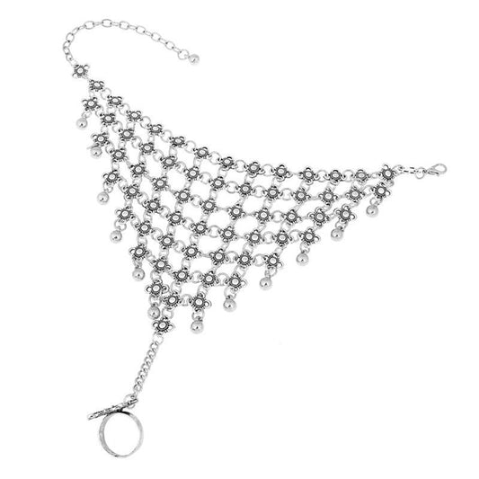 Silver Tribal Design Bohemian Bracelet
