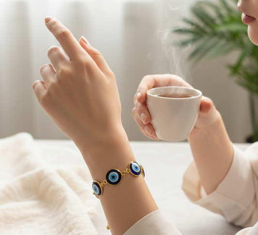 Evil eye 3 Bead Adjustable Bracelet (Nazar Evil Eye)