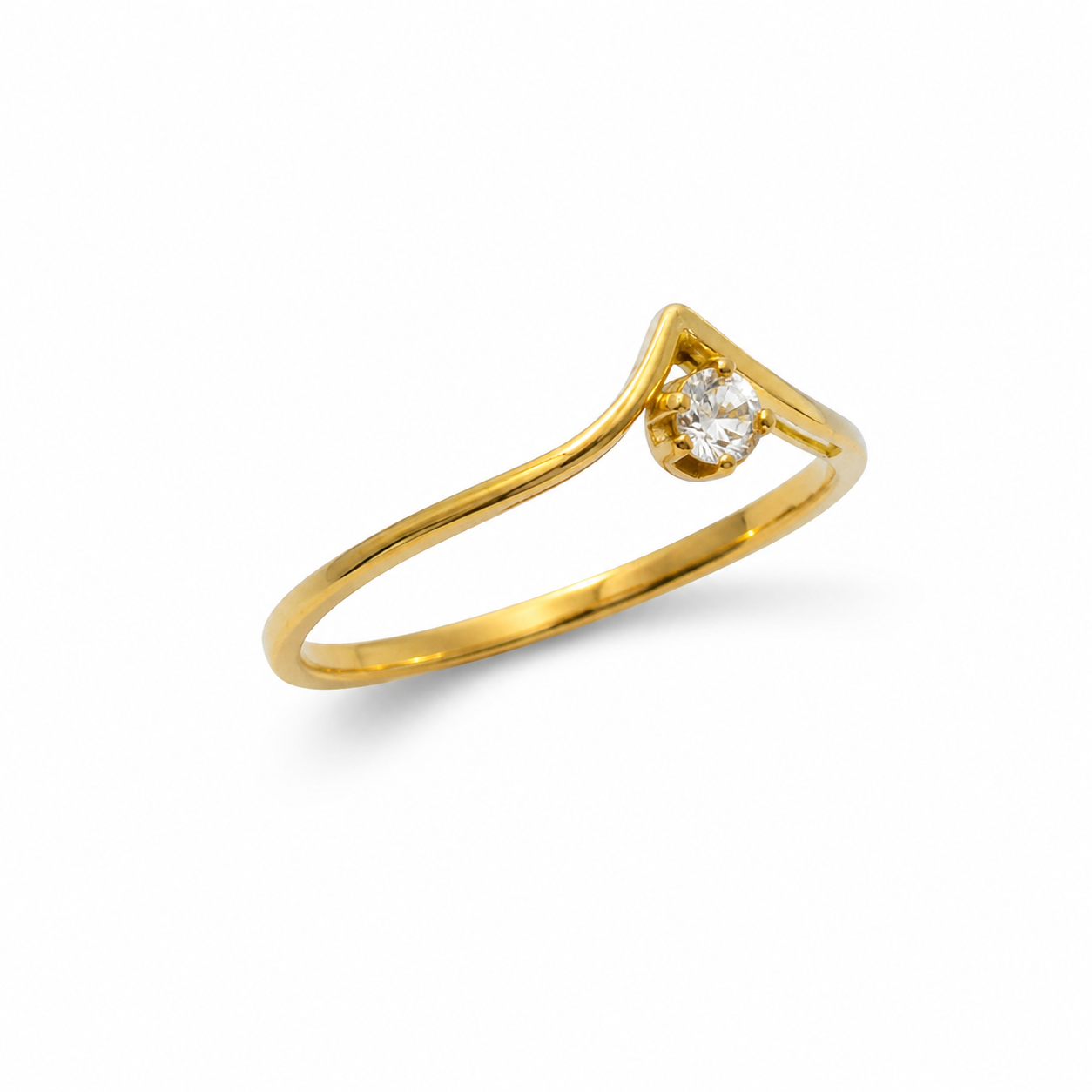 Minimalist Open Diamond Gold Ring (Size 6)